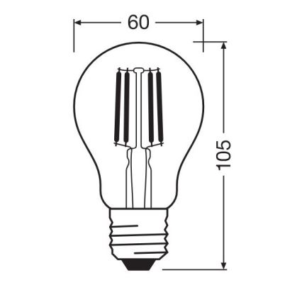 LED Stmívatelná žárovka GLOW DIM A60 E27/4W/230V 2200-2700K - Osram