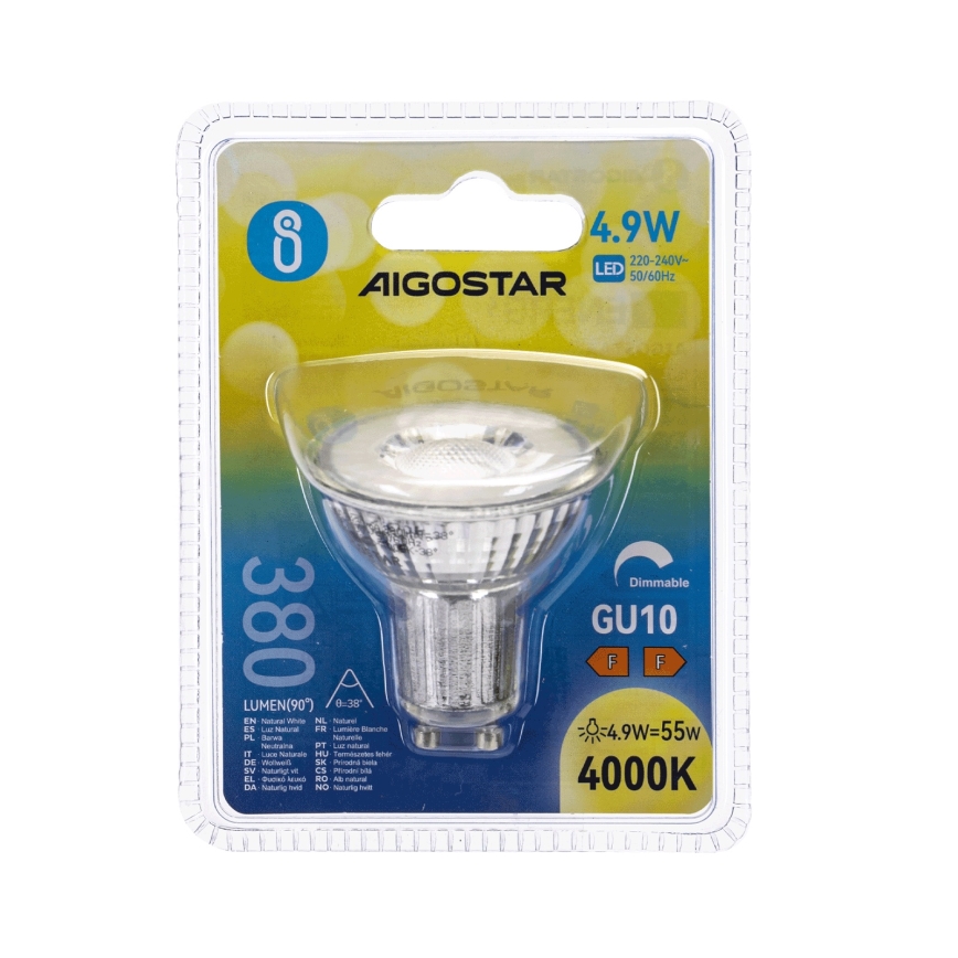 LED Stmívatelná žárovka GU10/4,9W/230V 4000K - Aigostar