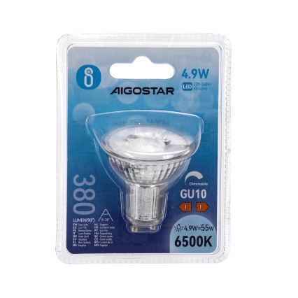 LED Stmívatelná žárovka GU10/4,9W/230V 6500K - Aigostar