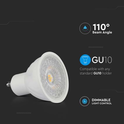 LED Stmívatelná žárovka GU10/6W/230V 3000K 110°