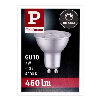 LED Stmívatelná žárovka GU10/7W/230V 4000K - Paulmann 28756