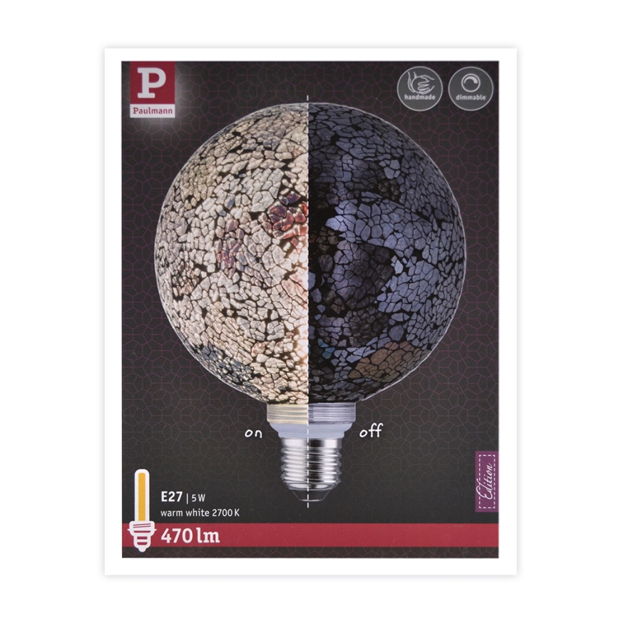 LED Stmívatelná žárovka MOSAIC G125 E27/5W/230V 2700K - Paulmann 28746