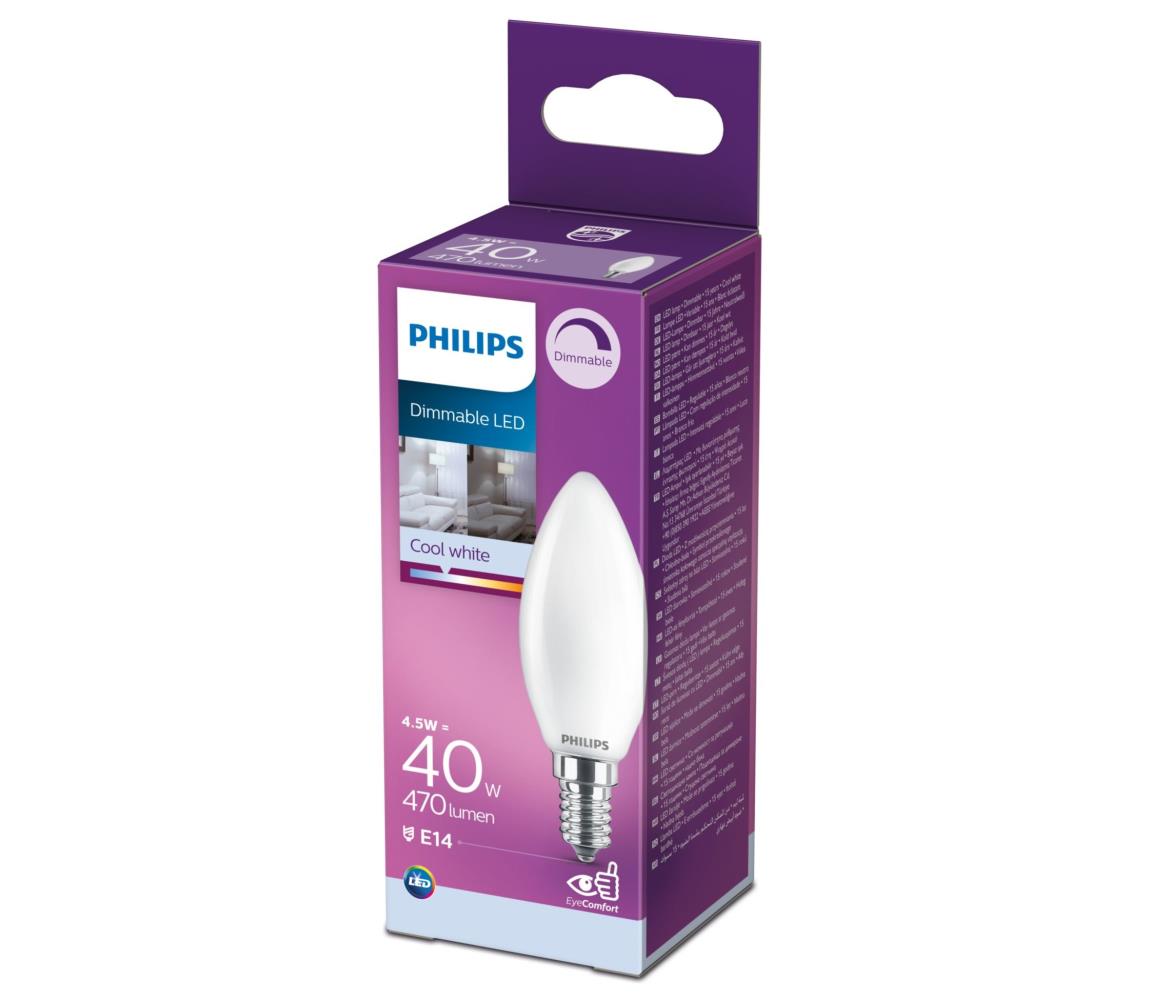 Philips LED Stmívatelná žárovka Philips B35 E14/4,5W/230V 4000K P5229