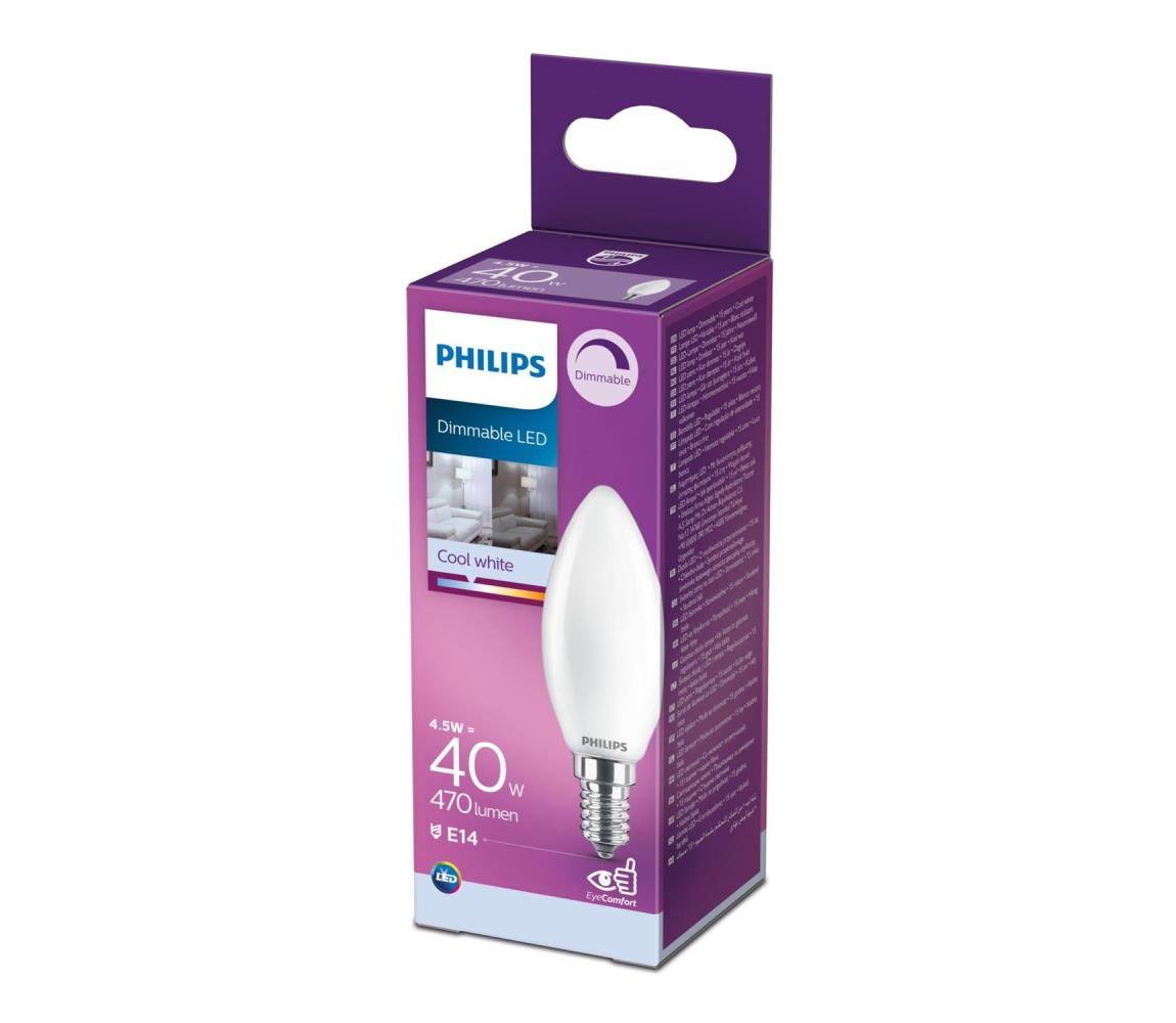 Philips LED Stmívatelná žárovka Philips B35 E14/4,5W/230V 4000K P5229