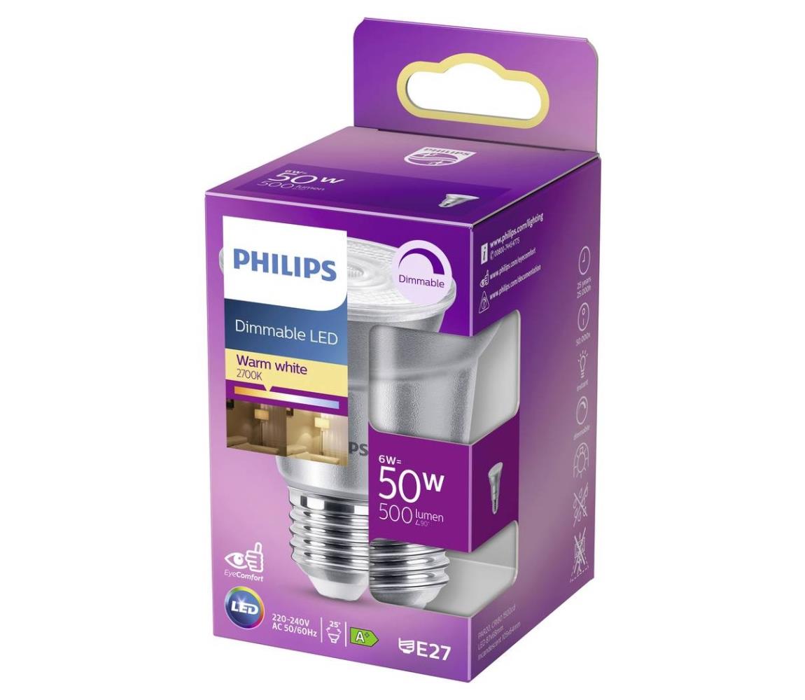 Philips LED Stmívatelná žárovka Philips E27/6W/230V 2700K P6076
