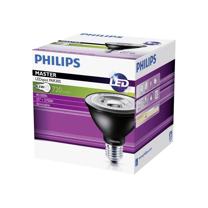 LED Stmívatelná žárovka Philips E27/8,5W/230V 2700K