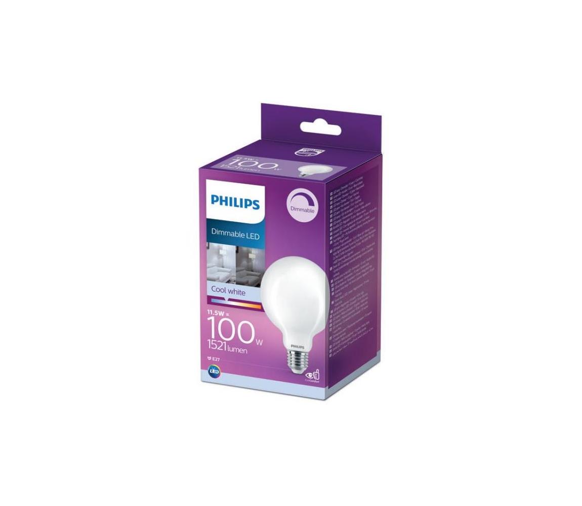 Philips LED Stmívatelná žárovka Philips G95 E27/11,5W/230V 4000K P5434