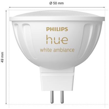 LED Stmívatelná žárovka Philips Hue White Ambiance GU5,3/MR16/5,1W/12V 2200-6500K