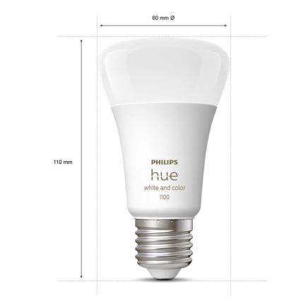 LED Stmívatelná žárovka Philips Hue White And Color Ambiance A60 E27/9W/230V 2000-6500K