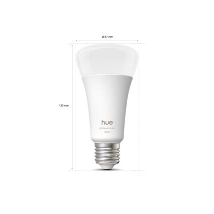 LED Stmívatelná žárovka Philips Hue WHITE AND COLOR AMBIANCE E27/11,8W/230V 1000-20000K