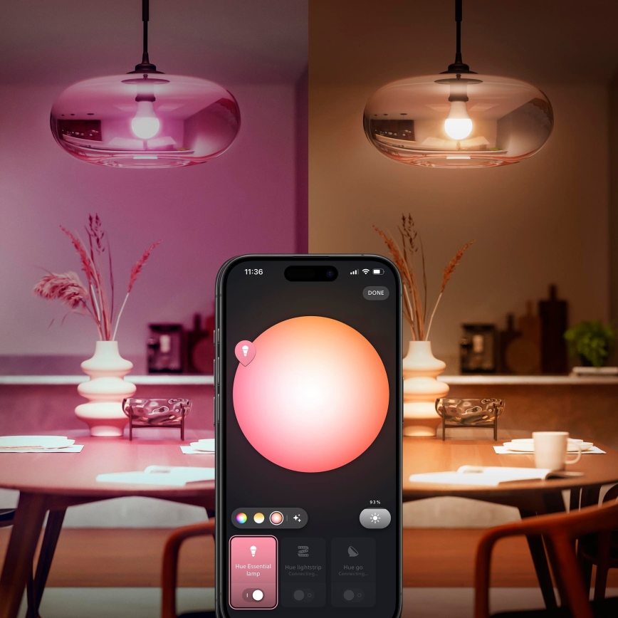 LED Stmívatelná žárovka Philips Hue White And Color Ambiance Essential E27/8W/230V 2200-6500K