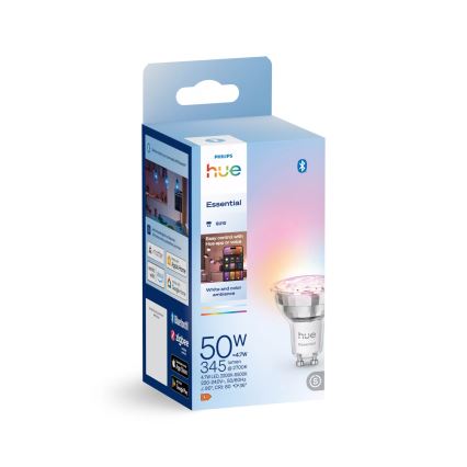 LED Stmívatelná žárovka Philips Hue White And Color Ambiance Essential GU10/4,7W/230V 2200-6500K