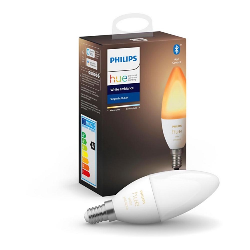 LED Stmívatelná žárovka Philips Hue WHITE AMBIANCE B39 E14/5,2W/230V 2200K - 6500K