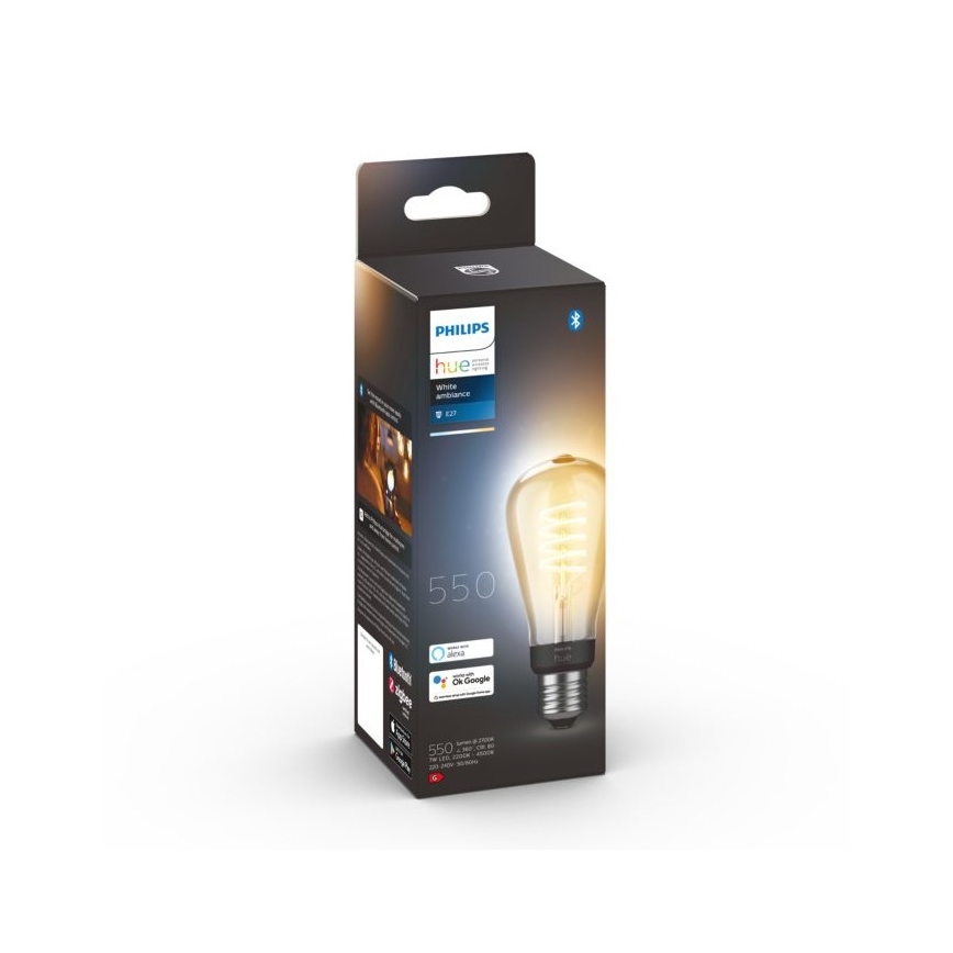 LED Stmívatelná žárovka Philips Hue WHITE AMBIANCE ST64 E27/7W/230V 2200-4500K