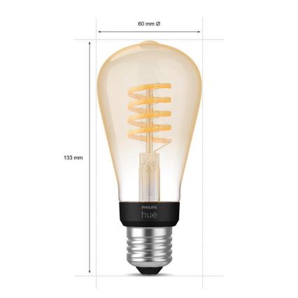 LED Stmívatelná žárovka Philips Hue WHITE AMBIANCE ST64 E27/7W/230V 2200-4500K