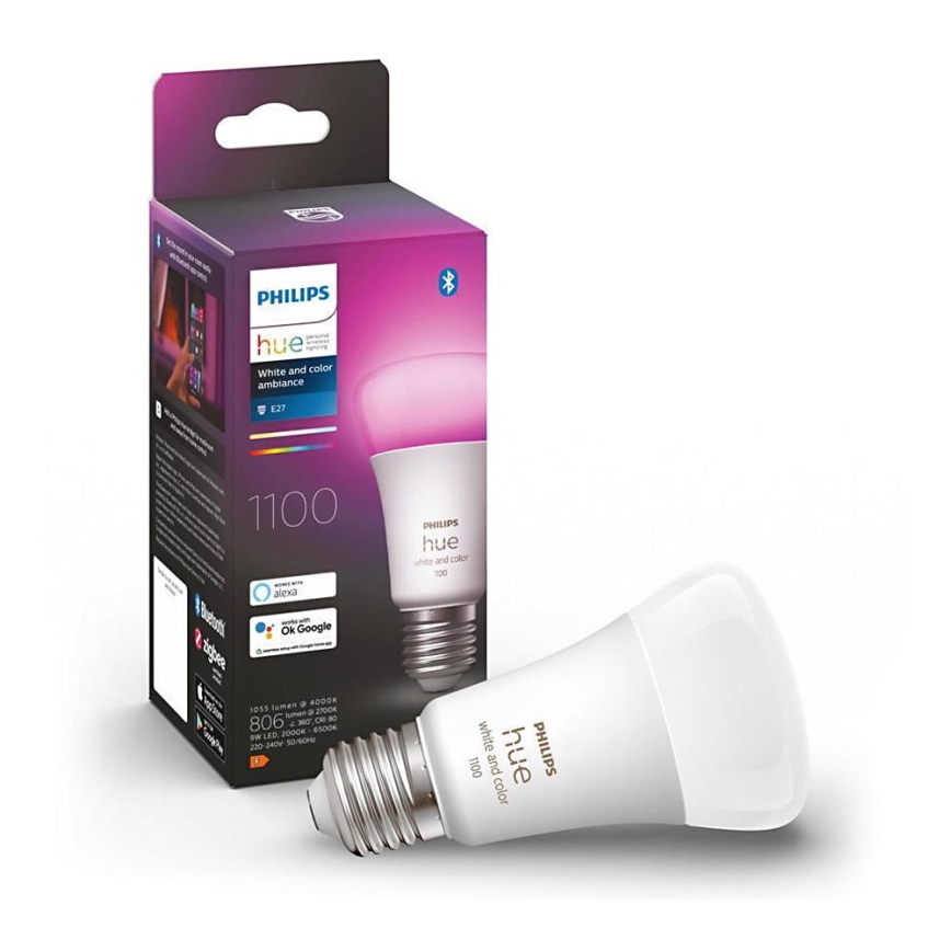 LED Stmívatelná žárovka Philips Hue White And Color Ambiance A60 E27/9W/230V 2000-6500K