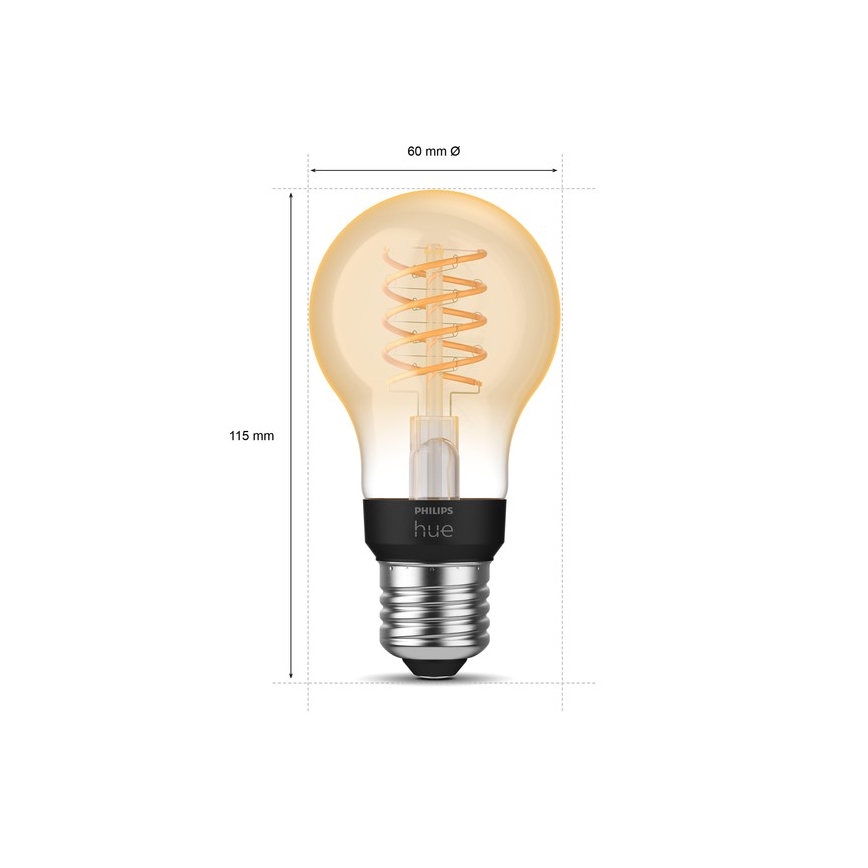 LED Stmívatelná žárovka Philips Hue WHITE FILAMENT A60 E27/7W/230V 2100K
