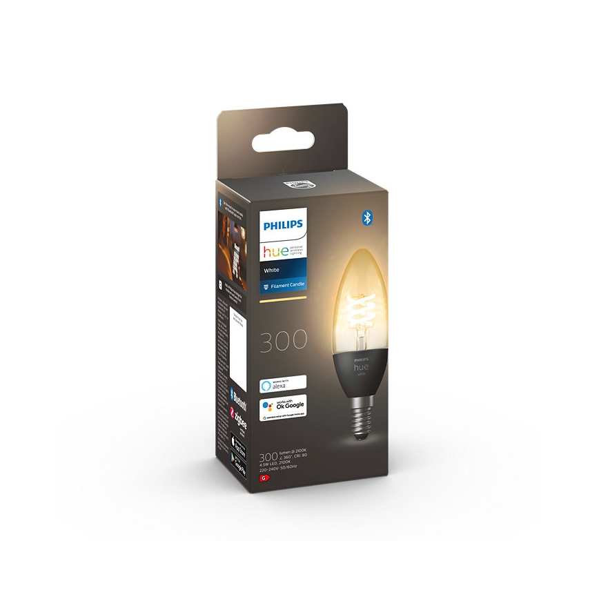 LED Stmívatelná žárovka Philips Hue WHITE FILAMENT E14/4,5W/230V 2100K