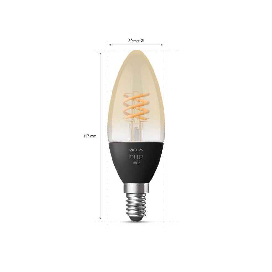 LED Stmívatelná žárovka Philips Hue WHITE FILAMENT E14/4,5W/230V 2100K