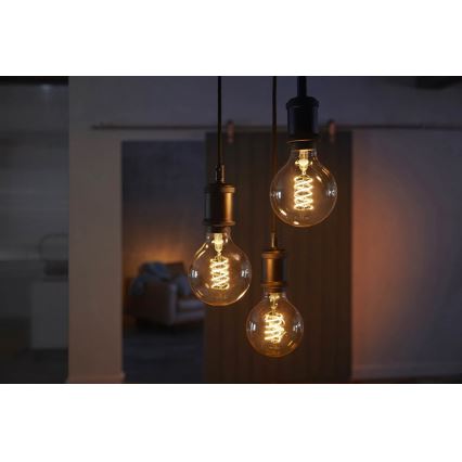 LED Stmívatelná žárovka Philips Hue WHITE FILAMENT G93 E27/7W/230V 2100K