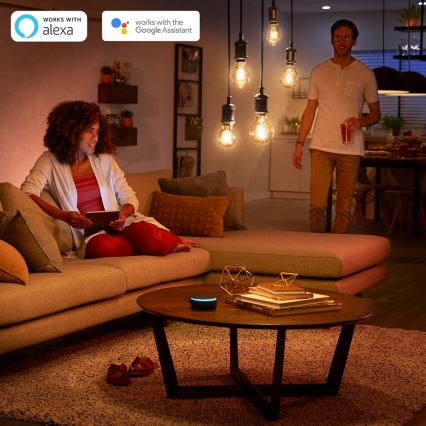 LED Stmívatelná žárovka Philips Hue WHITE FILAMENT ST64 E27/7W/230V 2100K