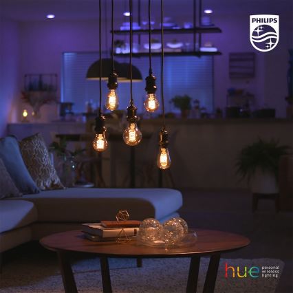 LED Stmívatelná žárovka Philips Hue WHITE FILAMENT ST64 E27/7W/230V 2100K