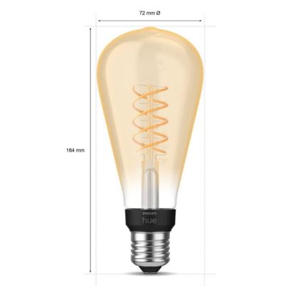 LED Stmívatelná žárovka Philips Hue WHITE FILAMENT ST72 E27/7W/230V 2100K