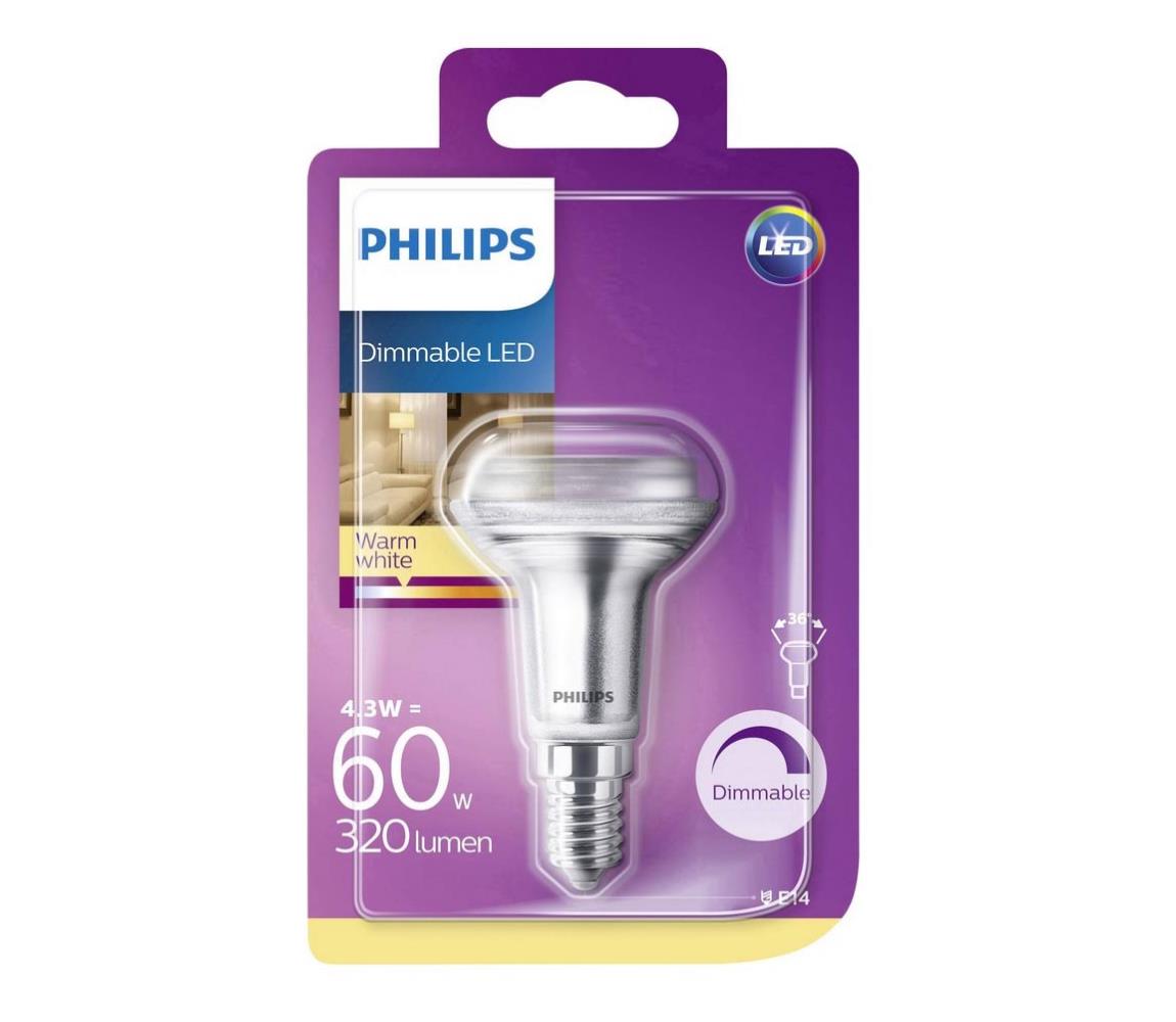 Philips LED Stmívatelná žárovka Philips R50 E14/4,3W/230V 2700K P3897