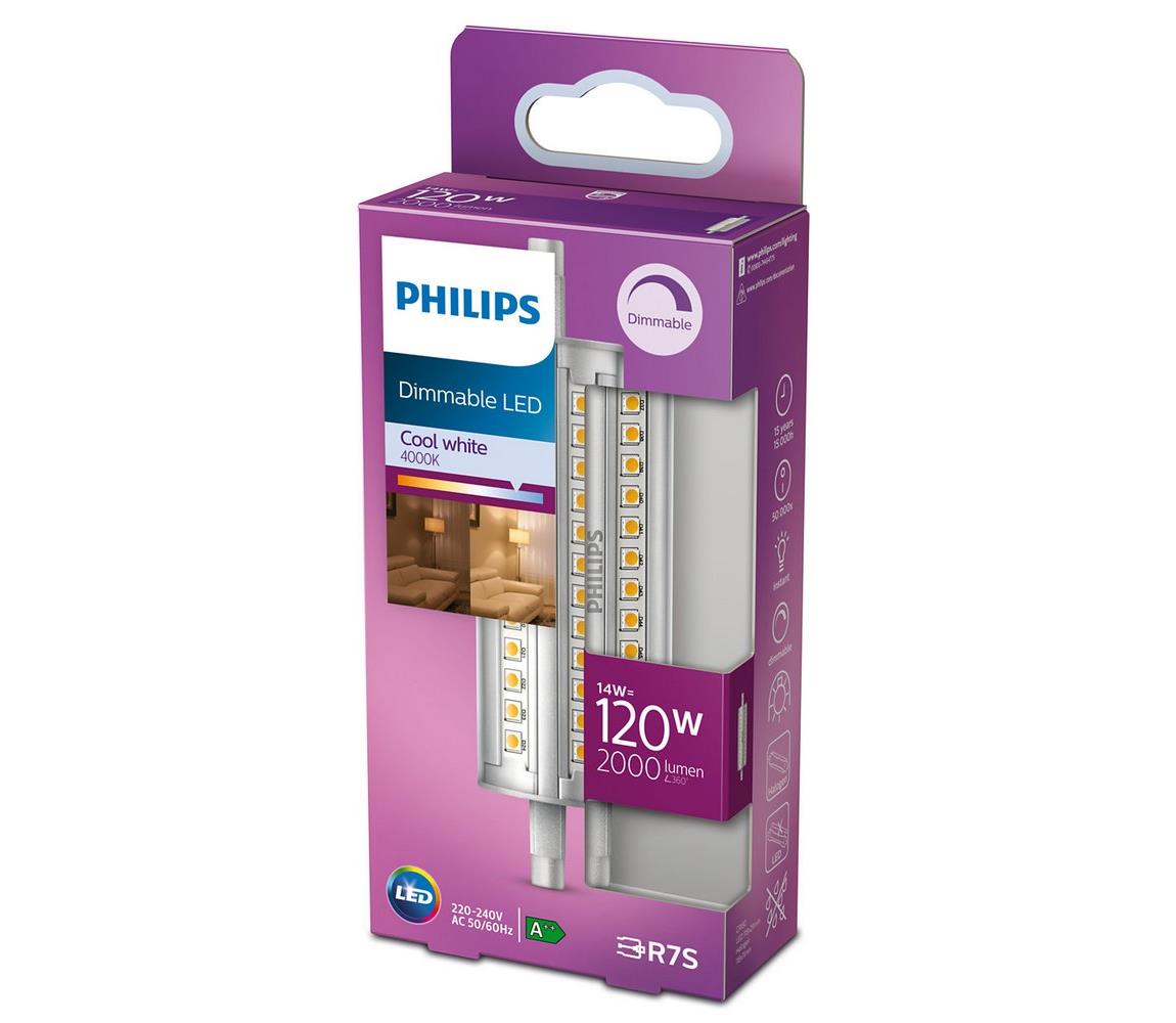 Philips LED Stmívatelná žárovka Philips R7s/14W/230V 4000K 118 mm P4829