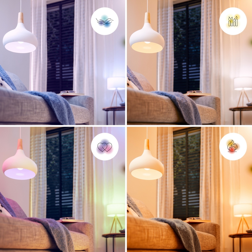 LED RGB Stmívatelná žárovka Philips SMART P45 E14/4,9W/230V 2200-6500K CRI 90