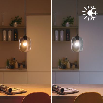 LED RGB Stmívatelná žárovka Philips SMART P45 E14/4,9W/230V 2200-6500K CRI 90