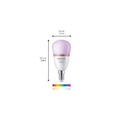 LED RGB Stmívatelná žárovka Philips SMART P45 E14/4,9W/230V 2200-6500K CRI 90