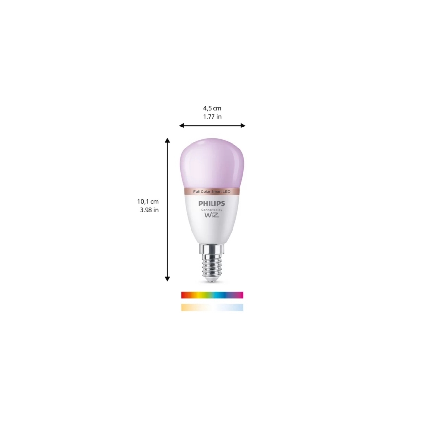 LED RGB Stmívatelná žárovka Philips SMART P45 E14/4,9W/230V 2200-6500K CRI 90