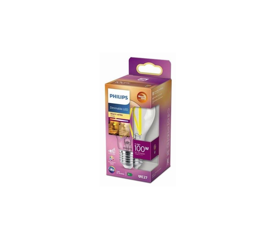 Philips LED Stmívatelná žárovka Philips Warm Glow E27/11,5W/230V 2200-2700K P5433