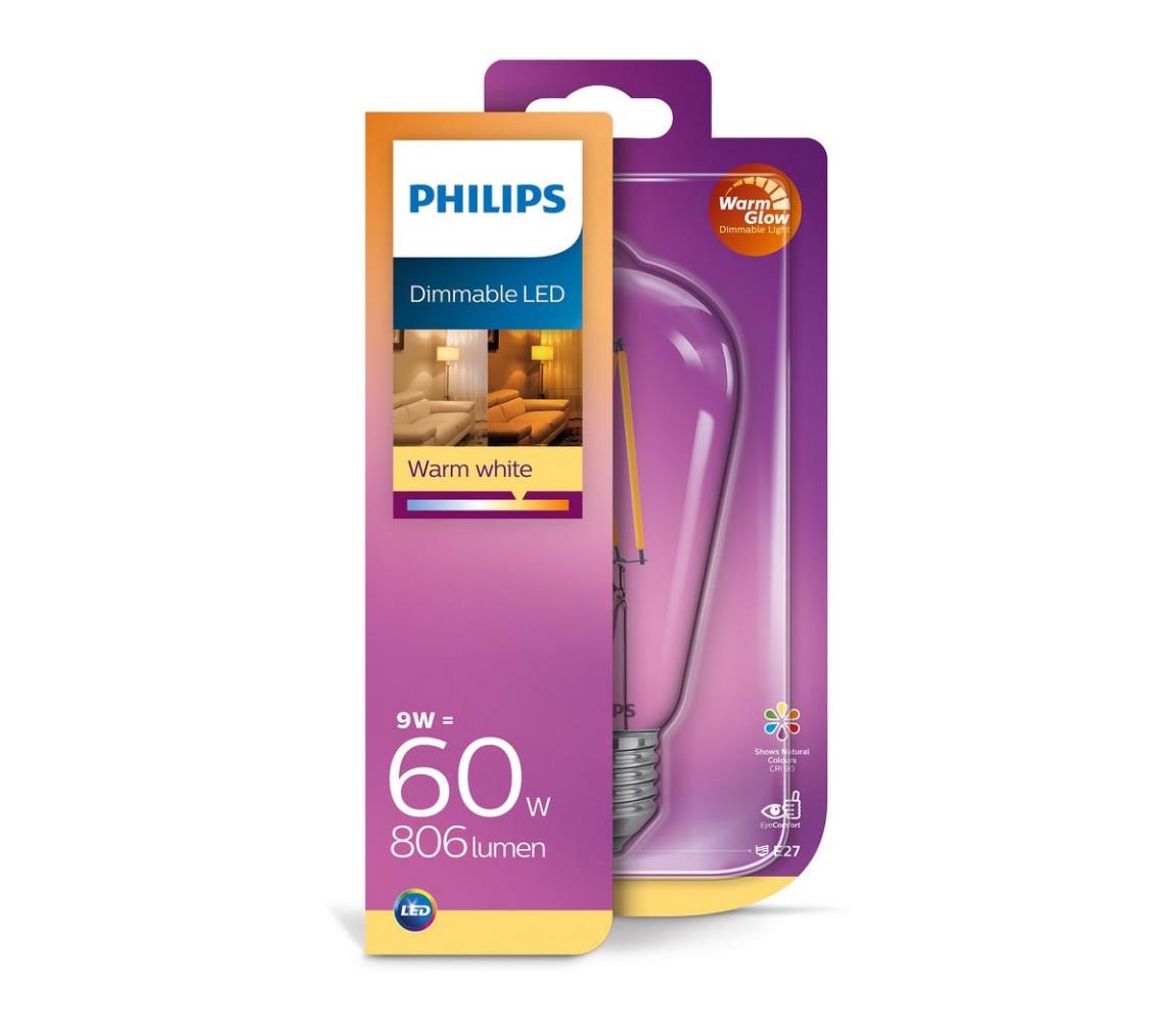 Philips LED Stmívatelná žárovka Philips Warm Glow E27/9W/230V 2200