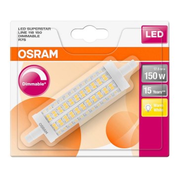 LED Stmívatelná žárovka R7s/17,5W/230V 2700K - Osram 118 mm