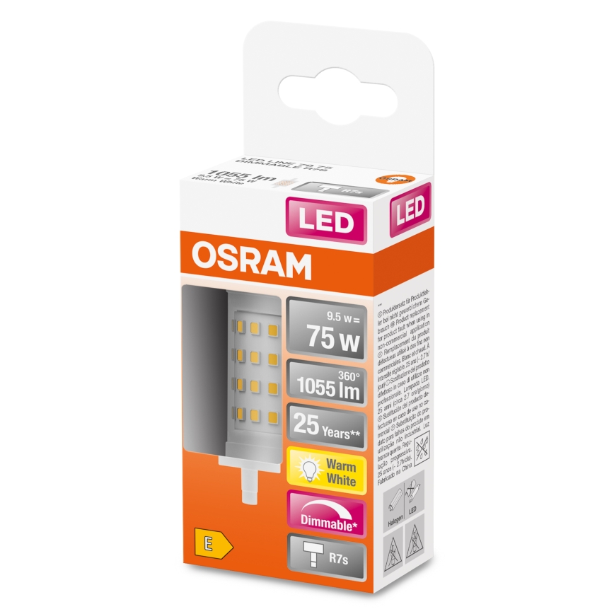 LED Stmívatelná žárovka R7s/9,5W/230V 2700K 78 mm - Osram