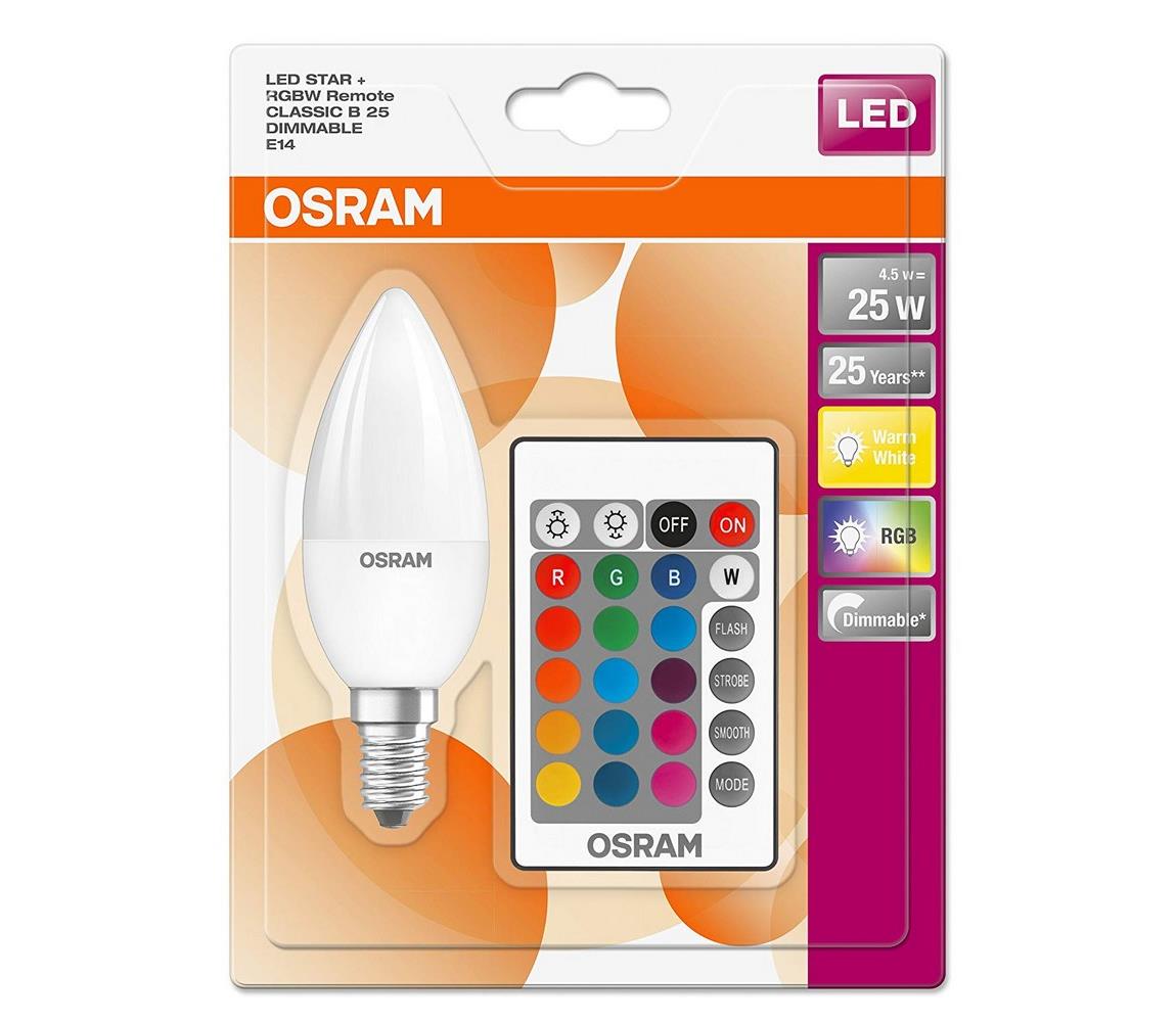 Osram LED Stmívatelná žárovka RGB STAR E14/4,5W/230V 2700K – Osram
