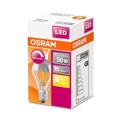 LED Stmívatelná žárovka se zrcadlovým vrchlíkem E27/7,5W/230V 2700K - Osram