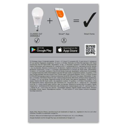 LED Stmívatelná žárovka SMART+ E27/9,5W/230V 2700K Wi-Fi - Ledvance