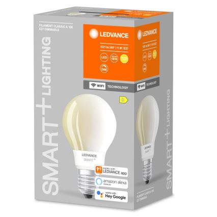 LED Stmívatelná žárovka SMART+ FILAMENT E27/11W/230V 2700K Wi-Fi - Ledvance