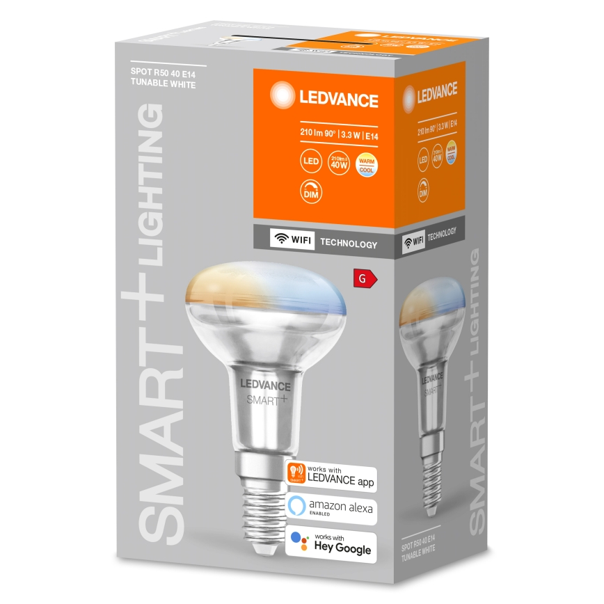 LED Stmívatelná reflektorová žárovka SMART+ R50 E14/3,3W/230V 2700-6500K Wi-Fi - Ledvance