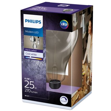 LED Stmívatelná žárovka SMOKY VINTAGE Philips A160 E27/6,5W/230V 4000K