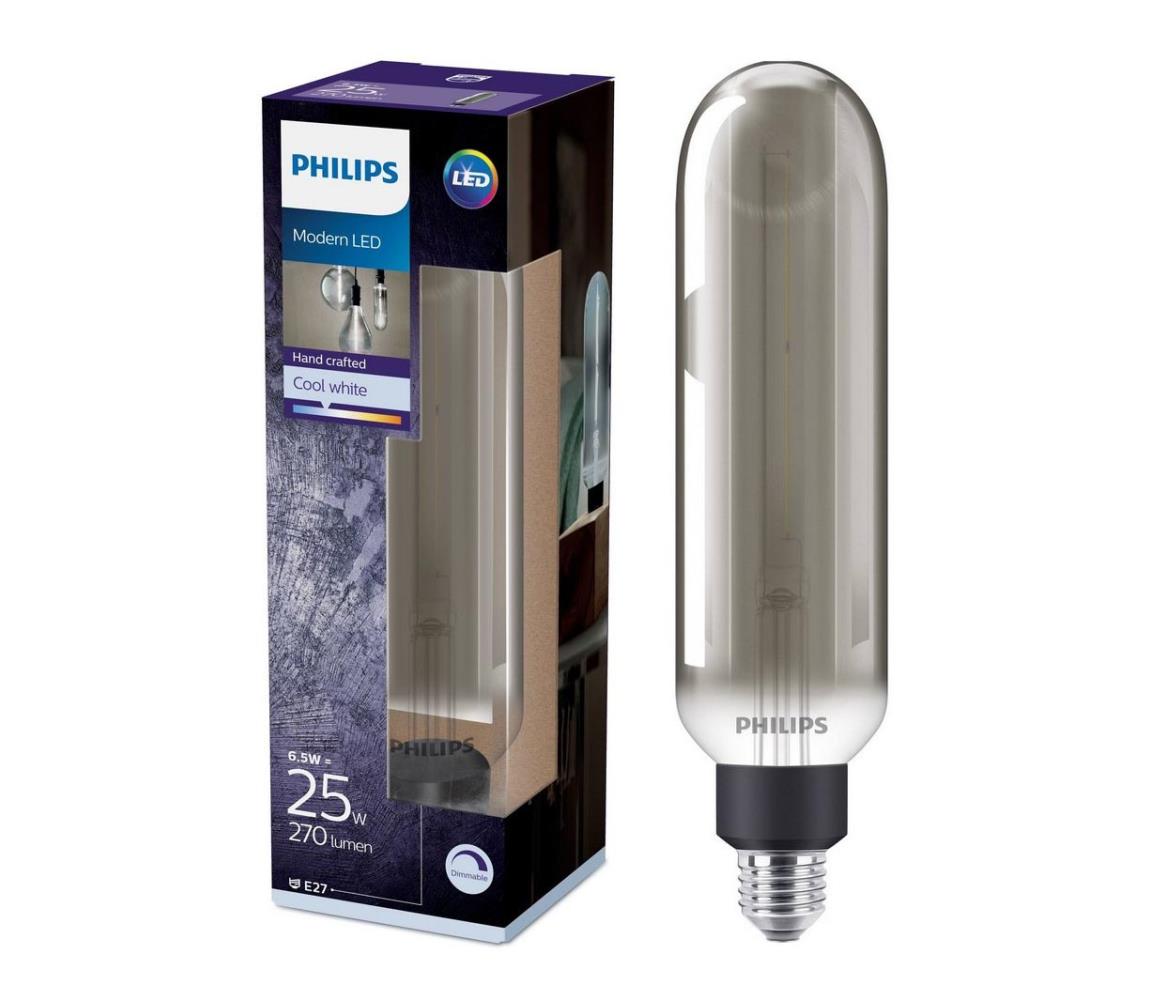 Philips LED Stmívatelná žárovka SMOKY VINTAGE Philips T65 E27/6,5W/230V 4000K 