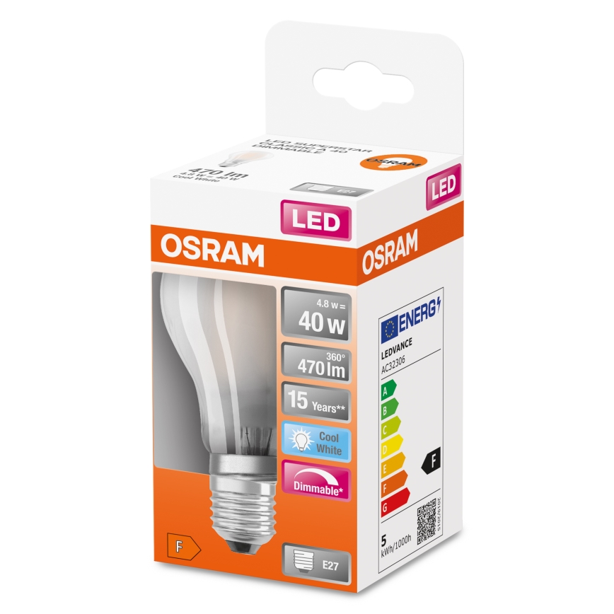 LED Stmívatelná žárovka SUPERSTAR CLASSIC A60 E27/4,8W/230V 4000K - Osram