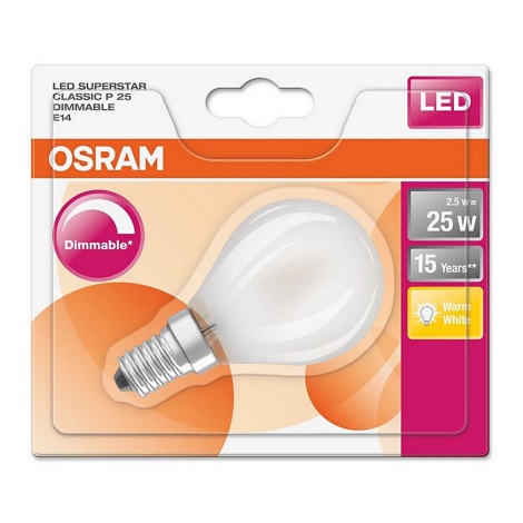 LED Stmívatelná žárovka SUPERSTAR E14/2,5W/230V 2700K - Osram