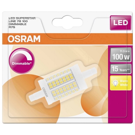 LED Stmívatelná žárovka SUPERSTAR R7s/11,5W/230V 2700K - Osram 78 mm