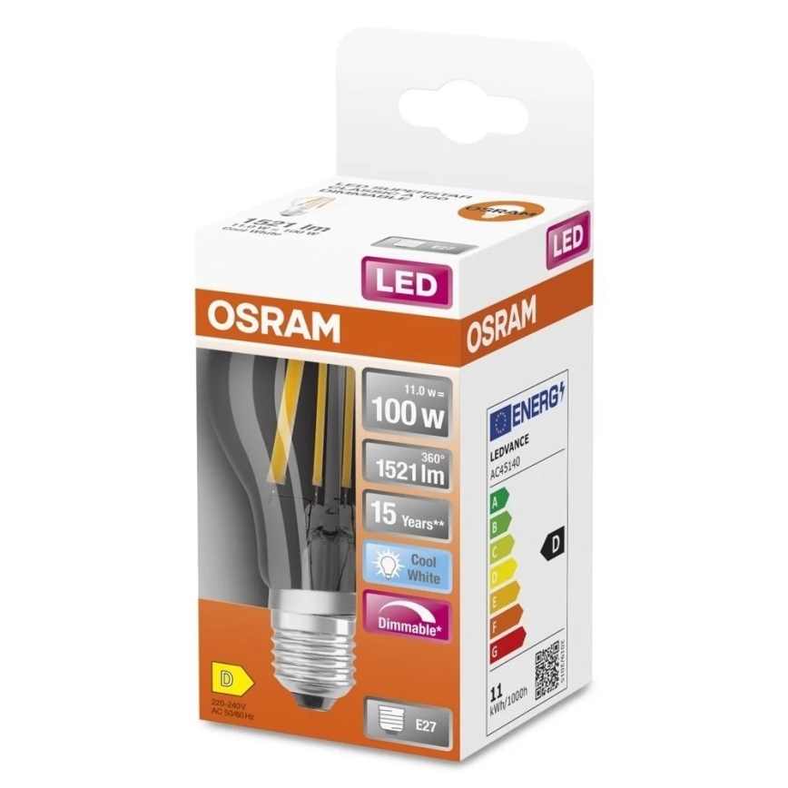 LED Stmívatelná žárovka SUPERSTAR VINTAGE E27/11W/230V 4000K - Osram