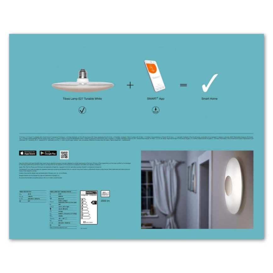 LED Stmívatelná žárovka/svítidlo SMART+ TIBEA E27/22W/230V 2700-6500K - Ledvance