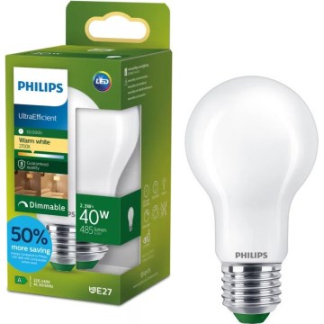 LED Stmívatelná žárovka ULTRAEFFICIENT Philips A60 E27/2,3W/230V 2700K